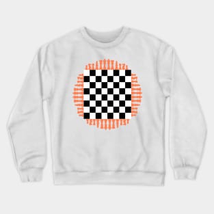 Online chess board game king, rook, bishop, queen, knight, and pawn. Crewneck Sweatshirt